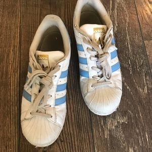 Light Blue Adidas Superstar Sneakers
